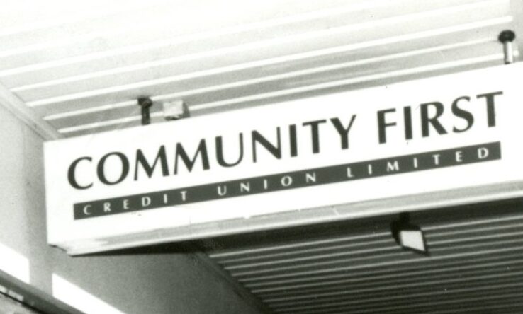Outside Community First Credit Union branch (1990s)