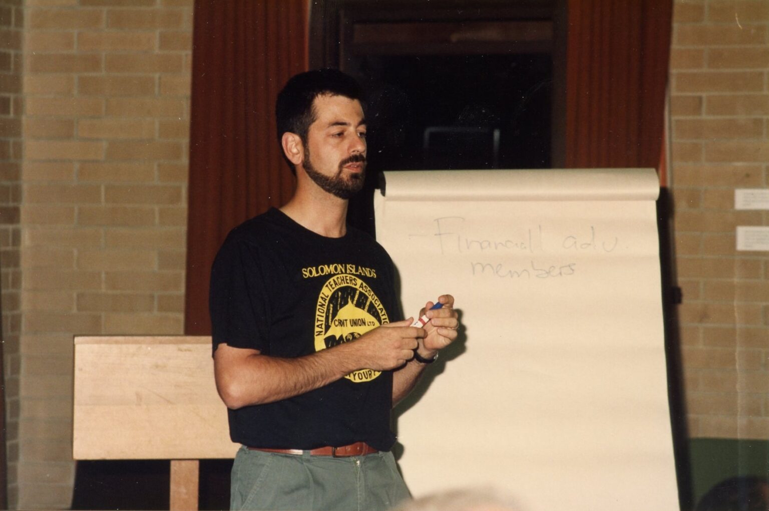 Peter Kaye, presenting at a CUFA Development Education Course in 1994