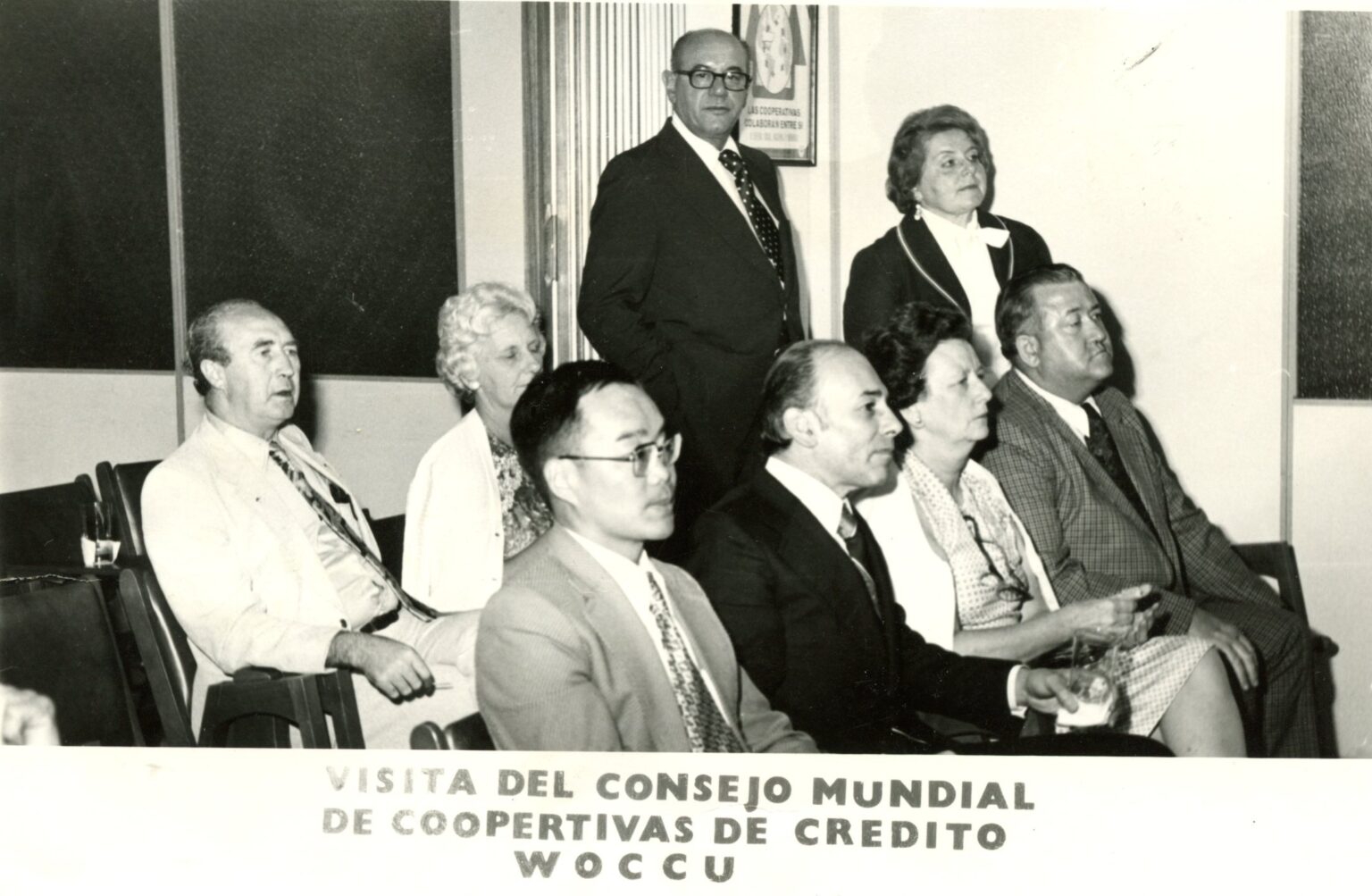 Colombian delegation plus Australia's Ken Miller to WOCCU in Maddison, USA in 1976.